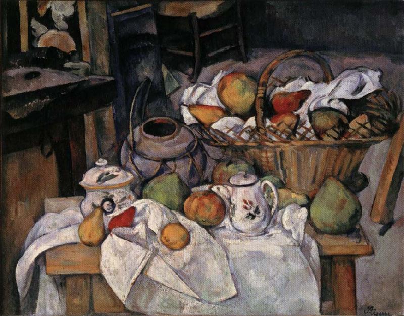Paul Cezanne Still Life with Basket Norge oil painting art